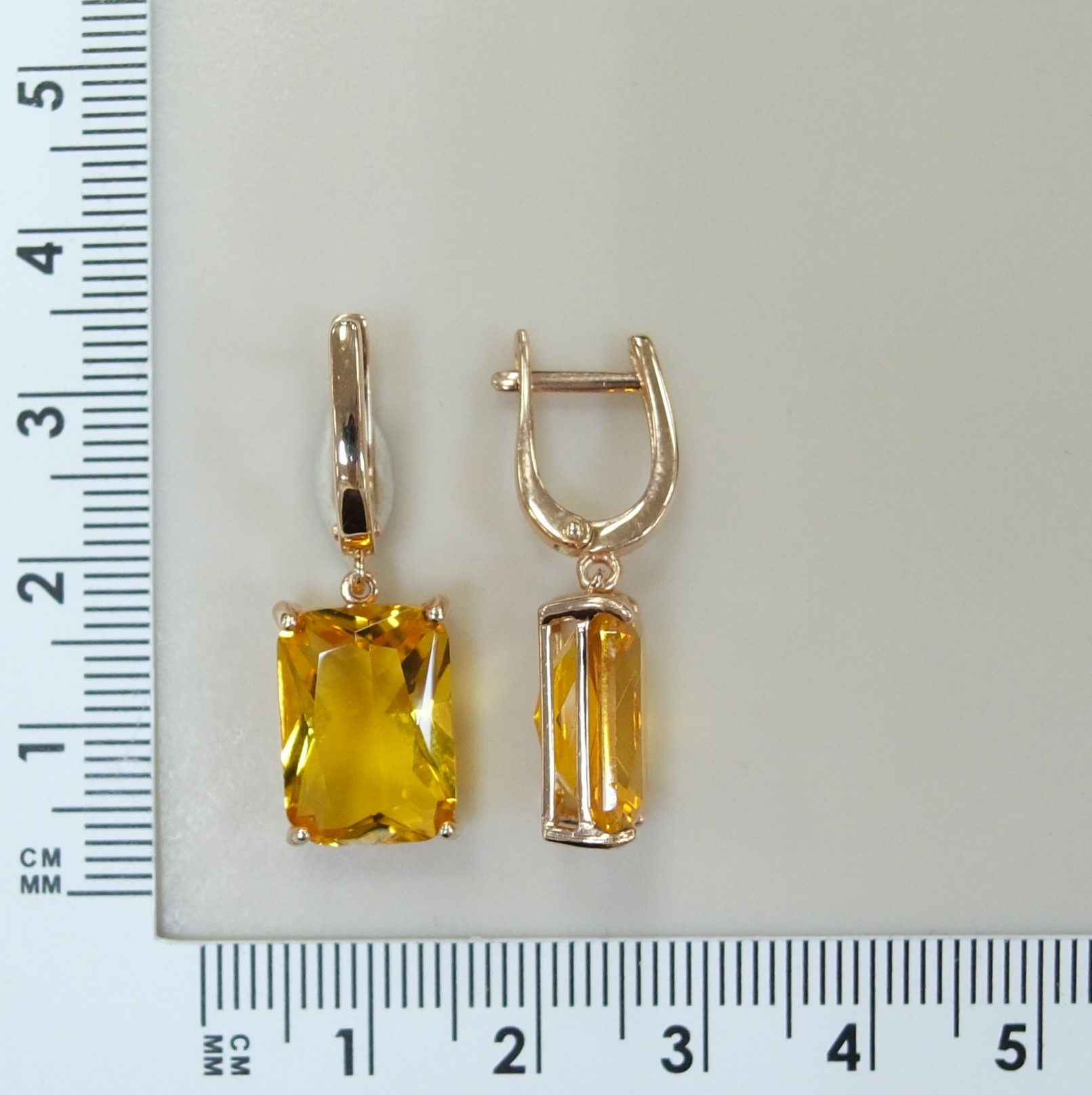 Серебряные серьги с цитринами